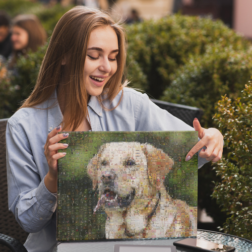 Créez un portrait mosaïque chien personnalisé