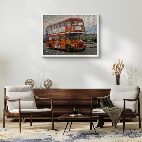 Fotomosaik Londoner Doppeldeckerbus-Erinnerungen