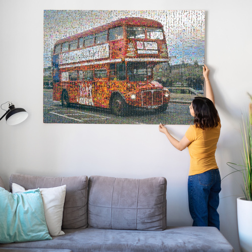 Fotomosaik Londoner Doppeldeckerbus-Erinnerungen