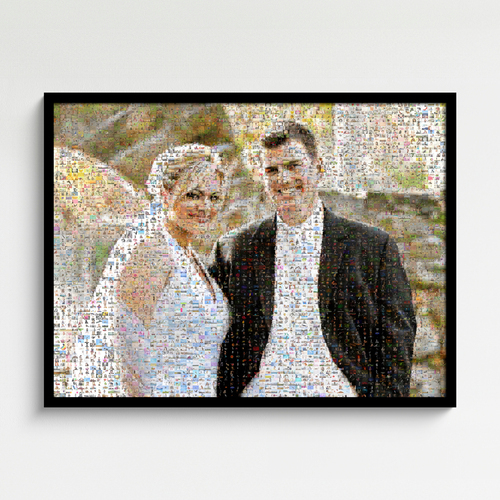 Mosaïque photo personnalisée - Cadeau de mariage unique pour votre maison