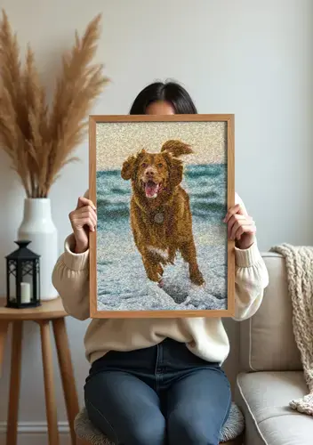 Individuelles Fotomosaik Hundeportrait