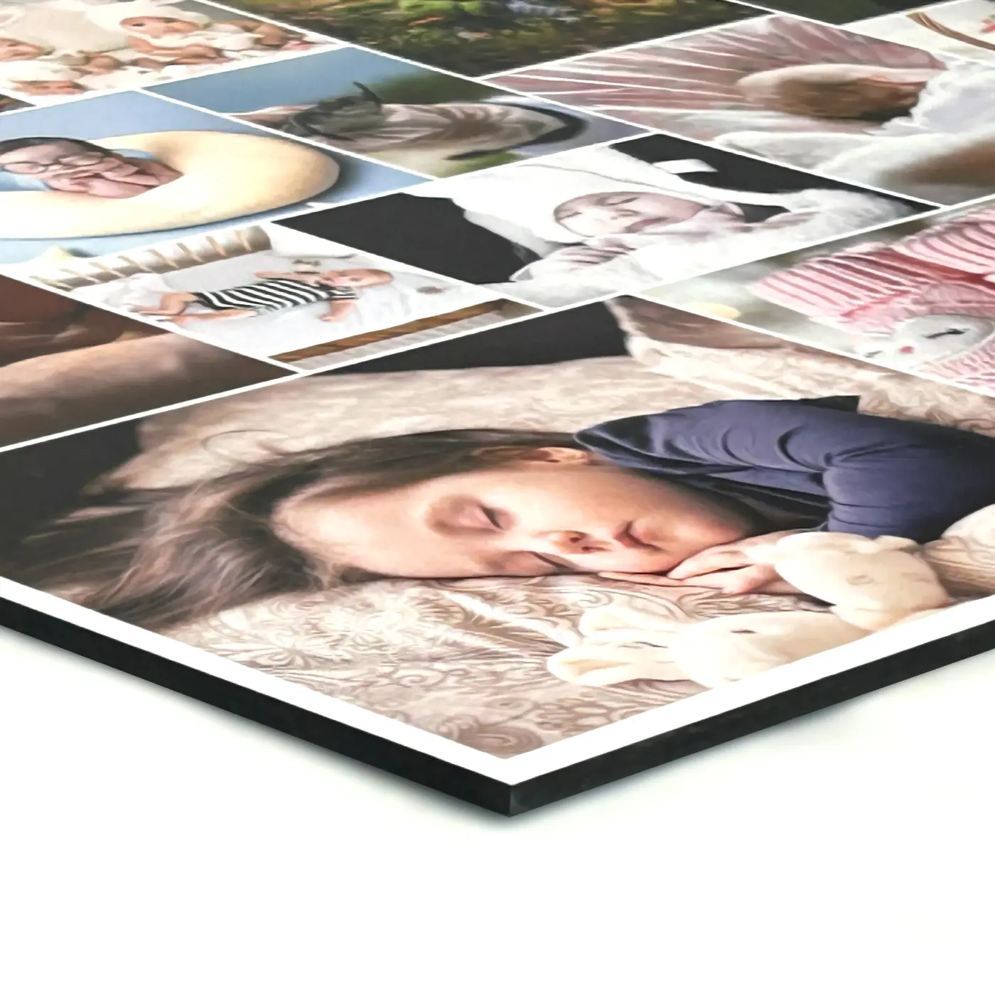 Fotocollage auf Hartschaumplatte: Detailansicht